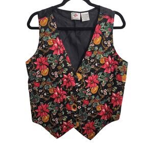 Nutcracker Vest Large/Grande Christmas Floral Pattern Size L/XL Excellent